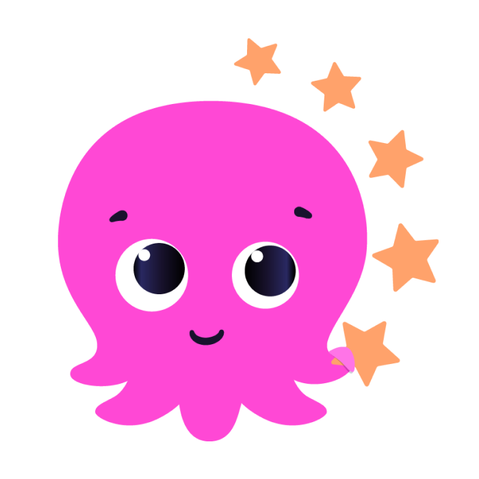 Constantine the octopus with his 5 stars for service