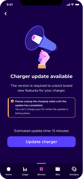 A screenshot of the Octopus app showing the device connection success screen.
