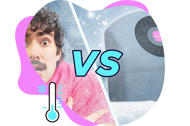 Man vs heat pump