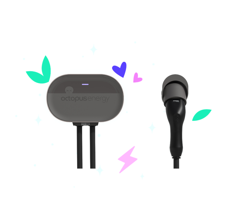 Octopus EV charger with tethered cable