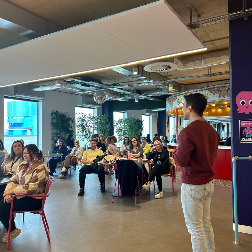 Speaker giving a talk