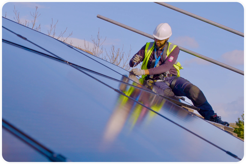 Solar panels on a roof