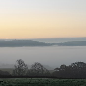 A foggy valley at the Heal site