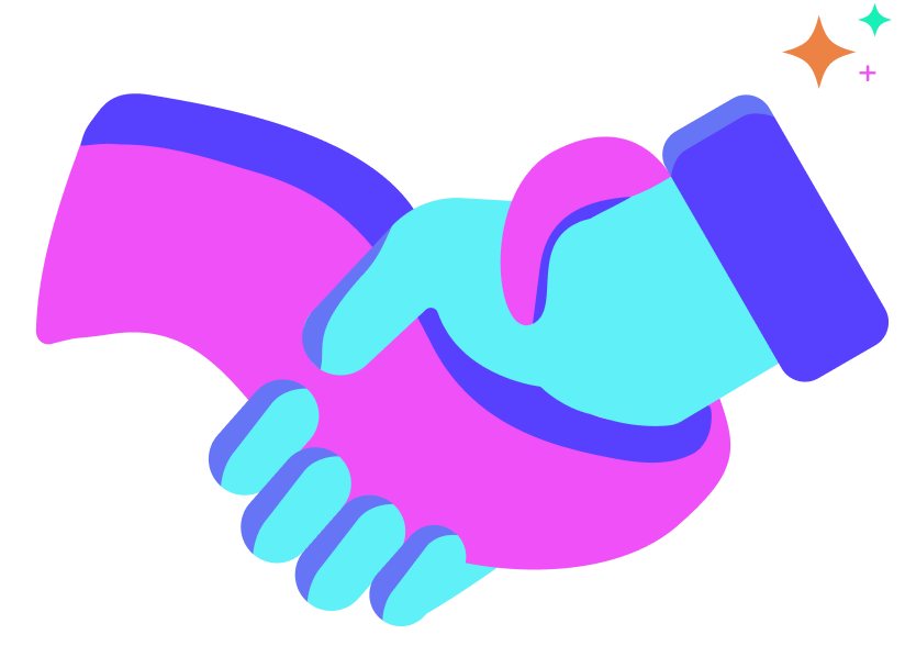 A tentacle shaking a hand