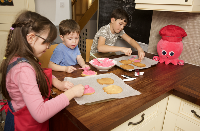 Children baking cakes
