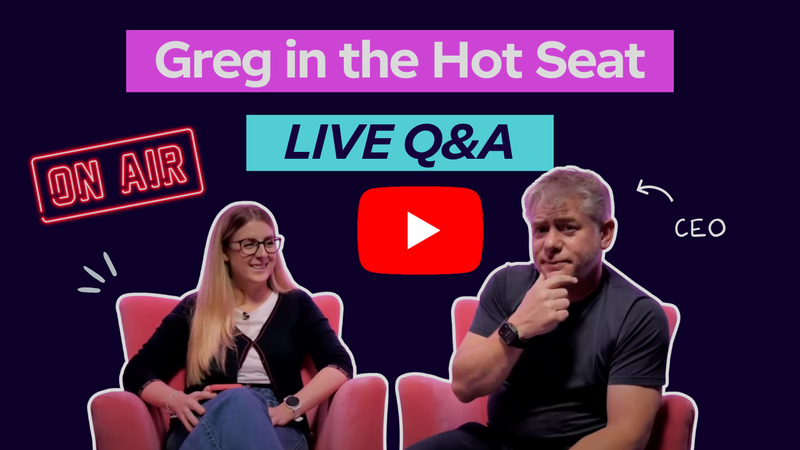 Lucy and Greg sitting in a chair