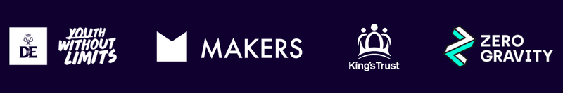 Logos of careers partners like the king&#x27;s trust and makers