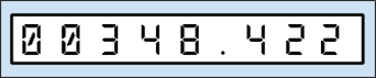 An image of digital metric gas meter, with 8 numbers (three after a decimal point)