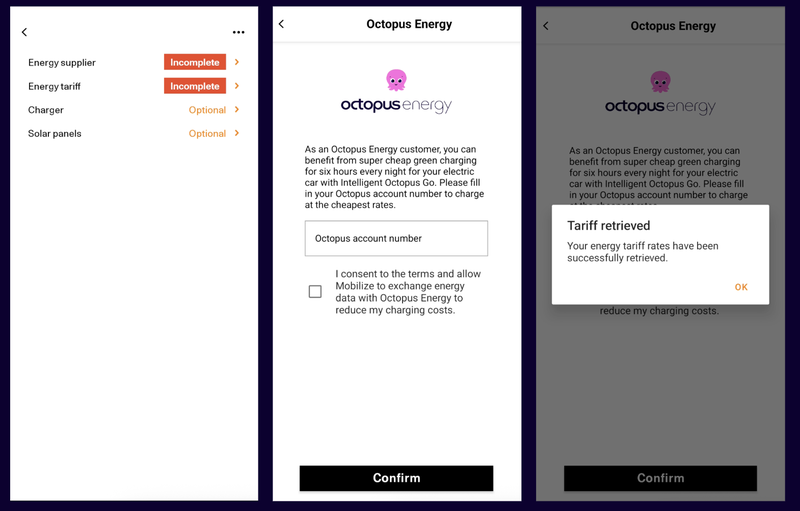 A screenshot of the Polestar Energy app showing the Energy supplier setup screen