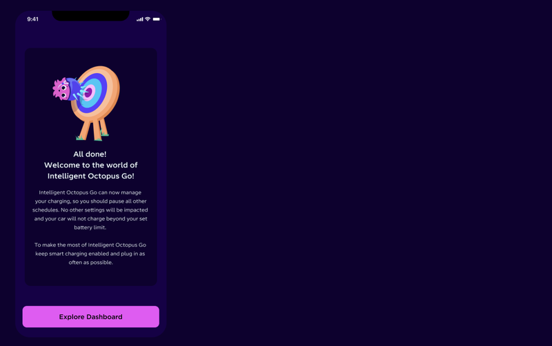 A screenshot of the connect device success page