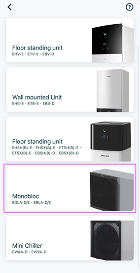 Select the Monoblock - EDLA option