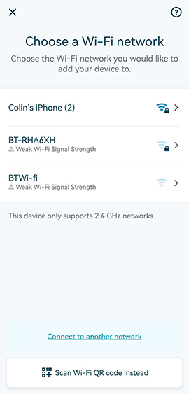 Select your preferred Wi-Fi connection.