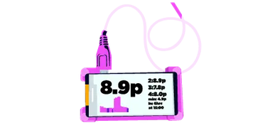 Electronics showing an energy price