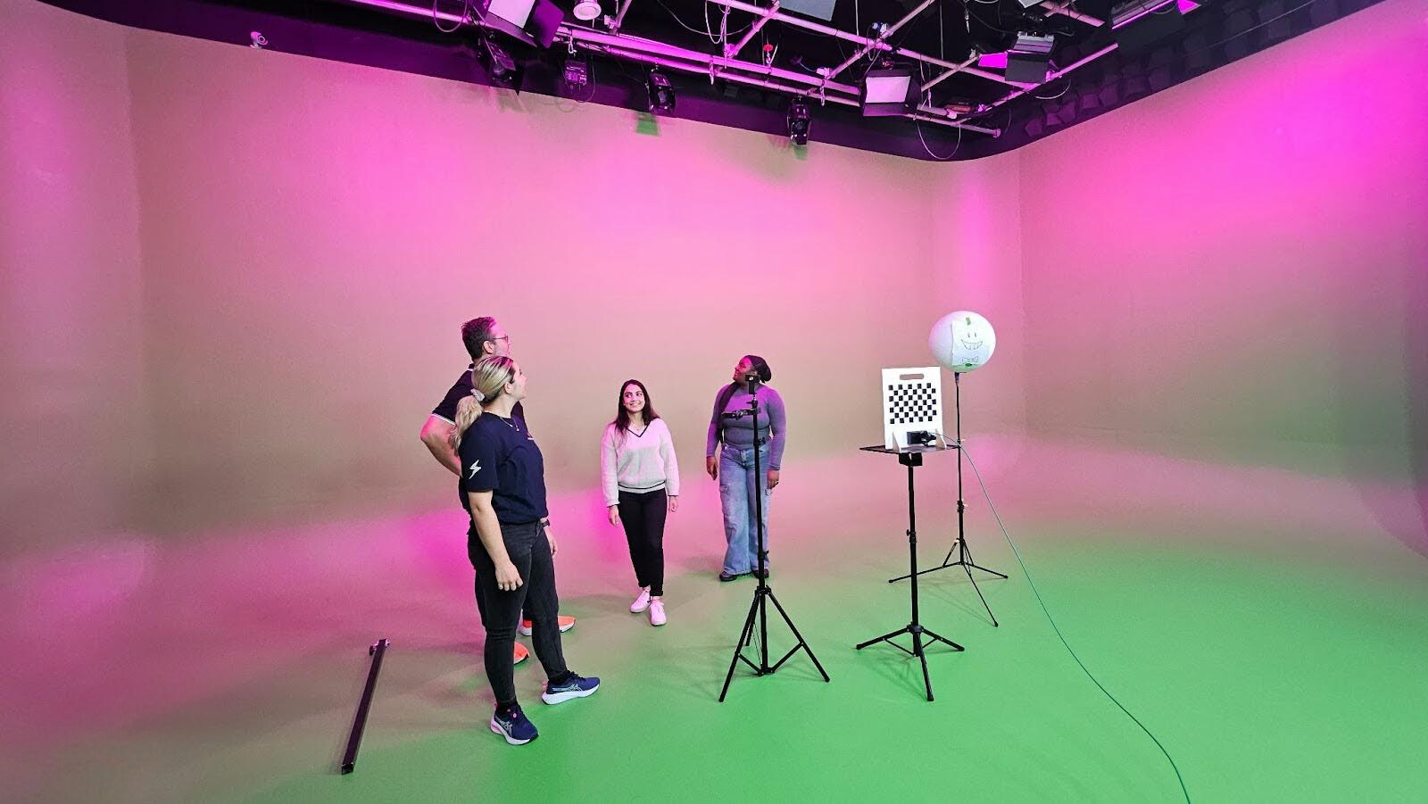 Talking about being more green in their Green Screen