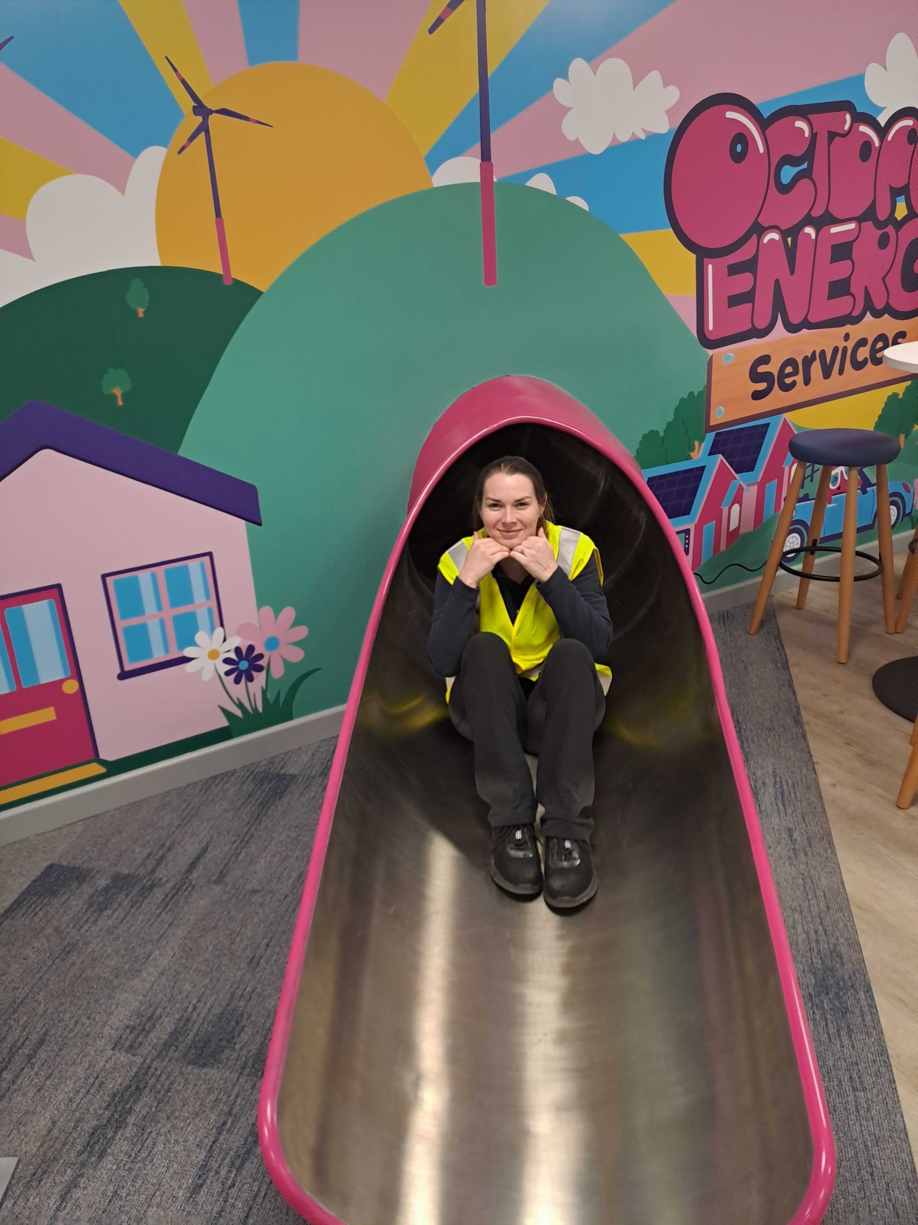 picture of Ceri on the office slide