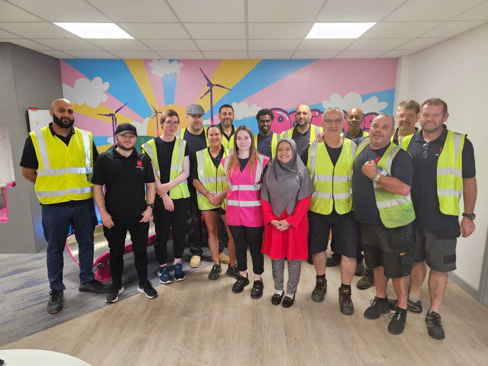 A photo of Ceri and her team