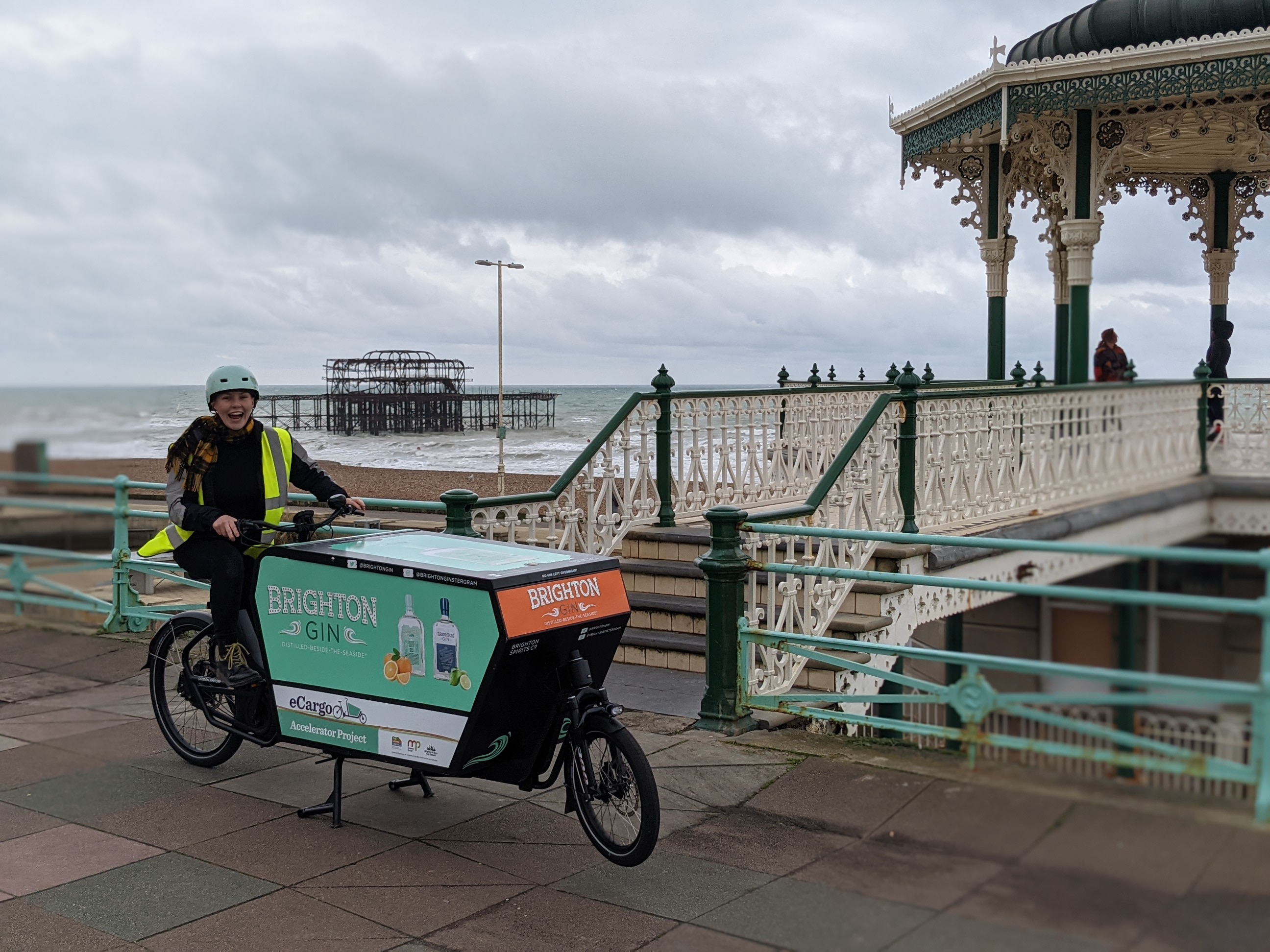An image of Brighton Gin's e-cargo bike