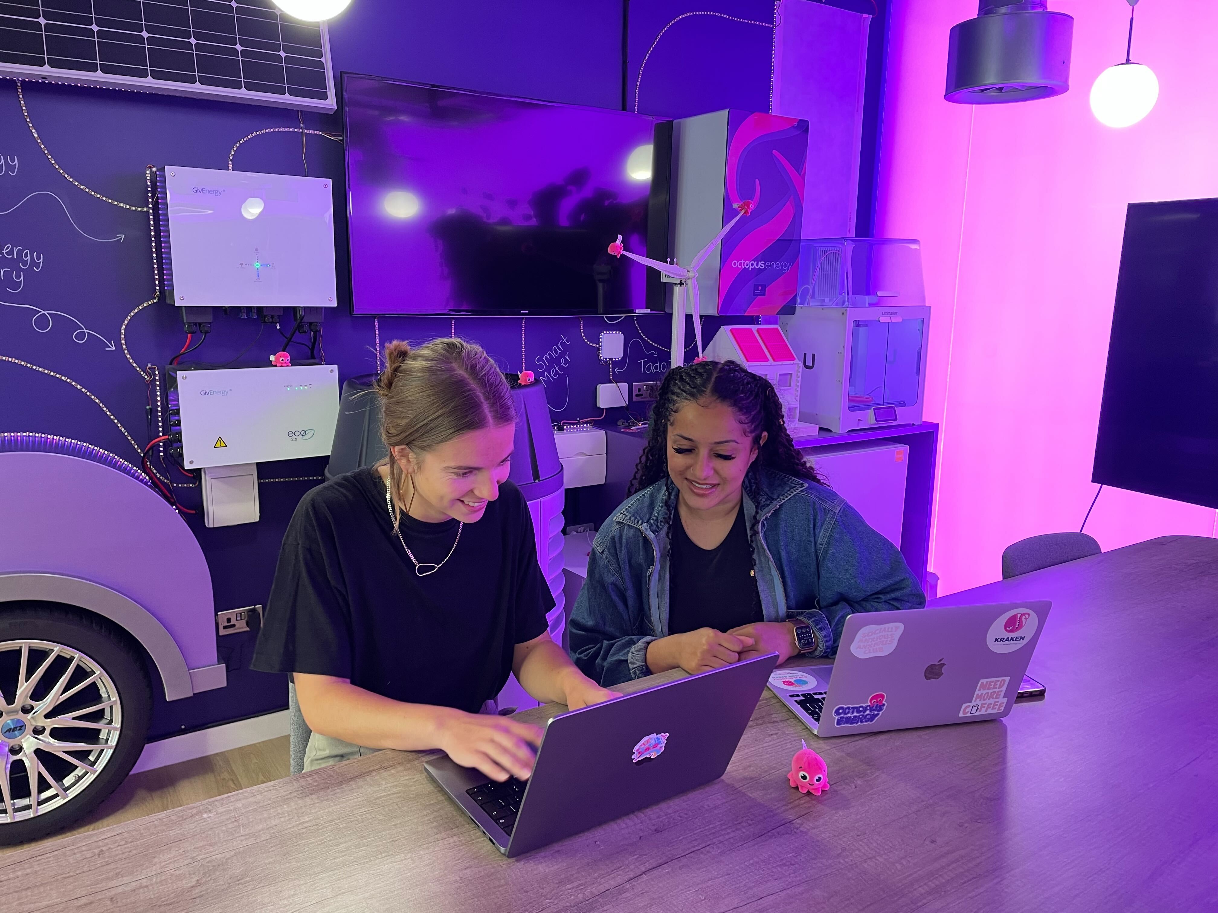 Vania working in the office