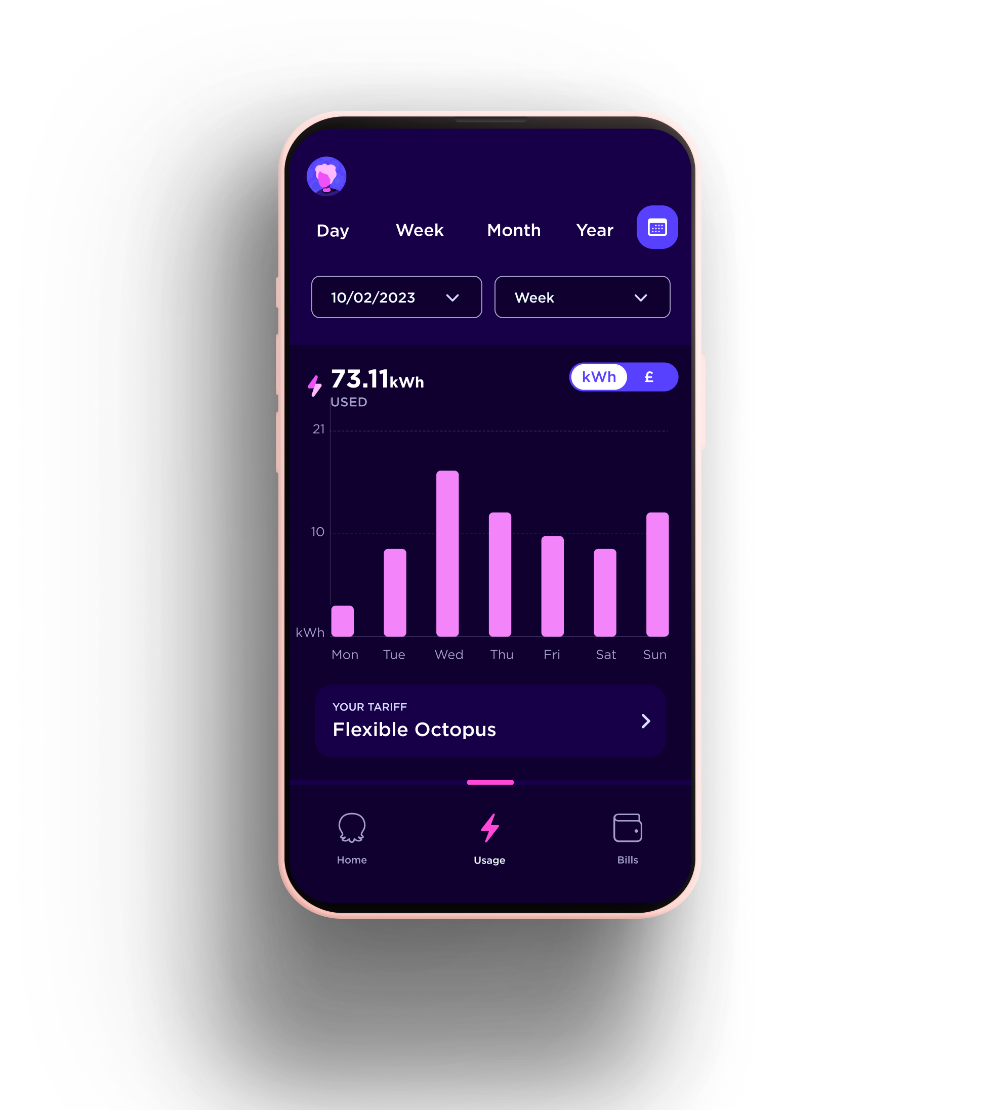 Custom view on the Octopus app