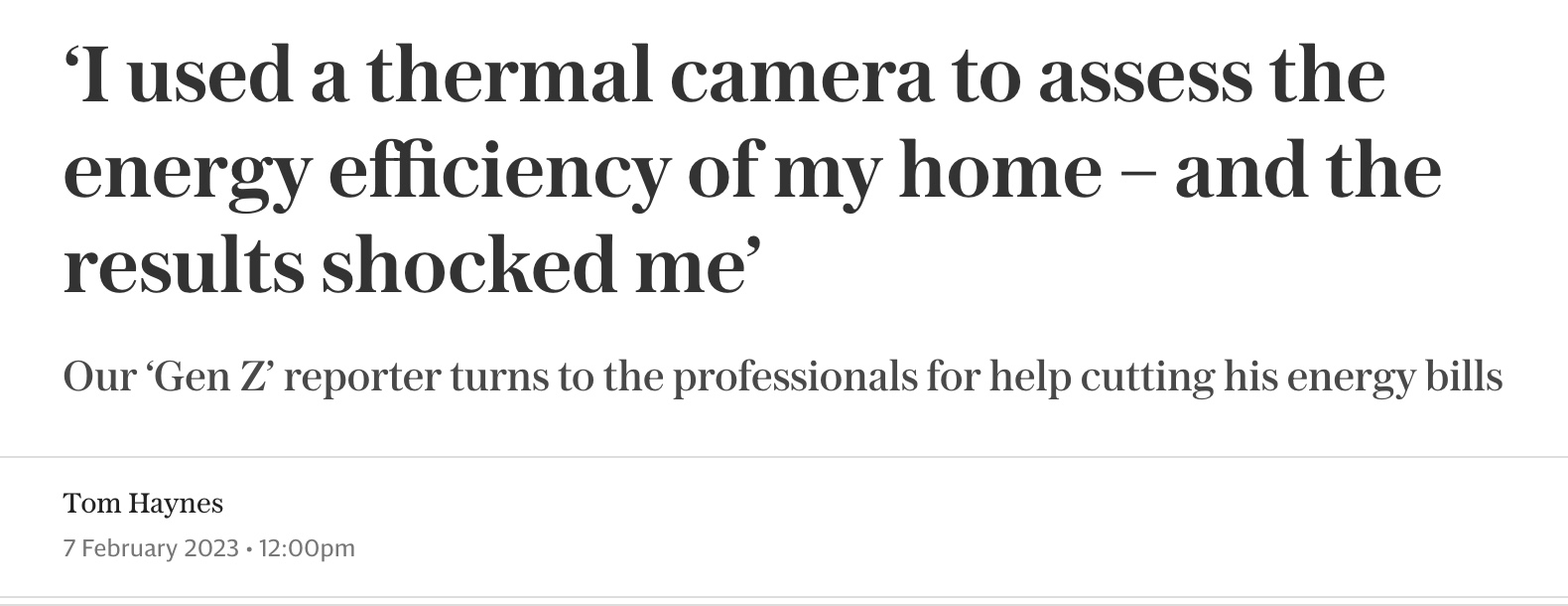 telegraph article about flir camera saving money