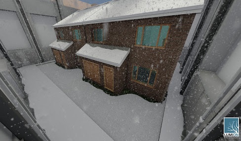 Energy House 2 in the snow