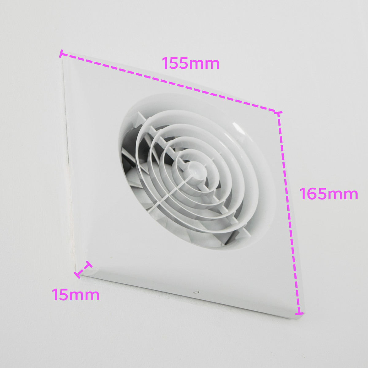 Extractor fan with measurements
