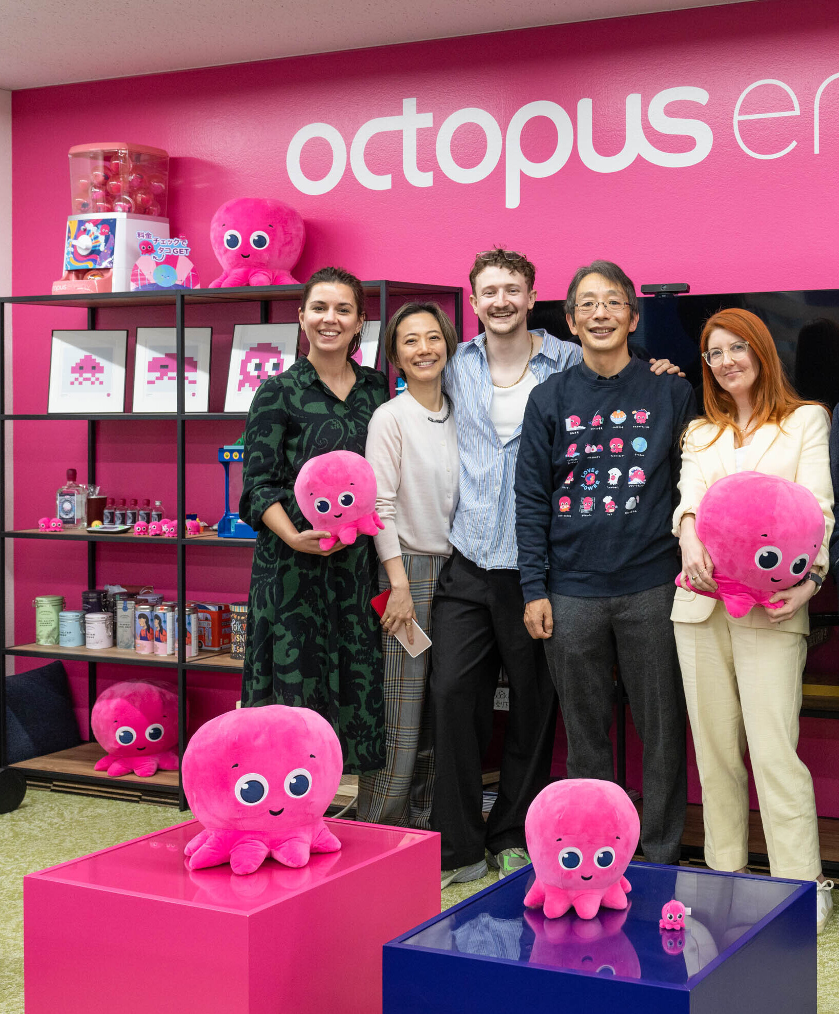 Yohko alongside the japan team being interviewed by the press