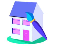 House with paint brush