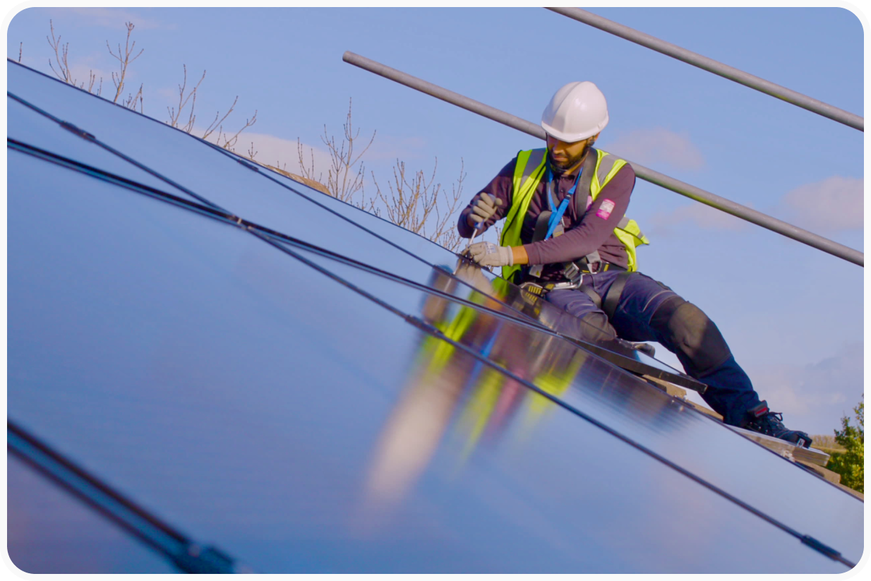 Solar panels on a roof