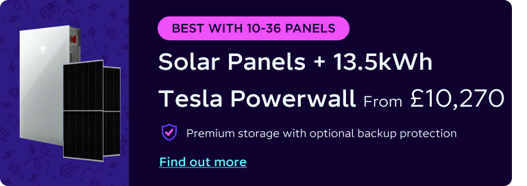 Solar panels + Tesla Powerwall from £10,270: best with 10-36 panels