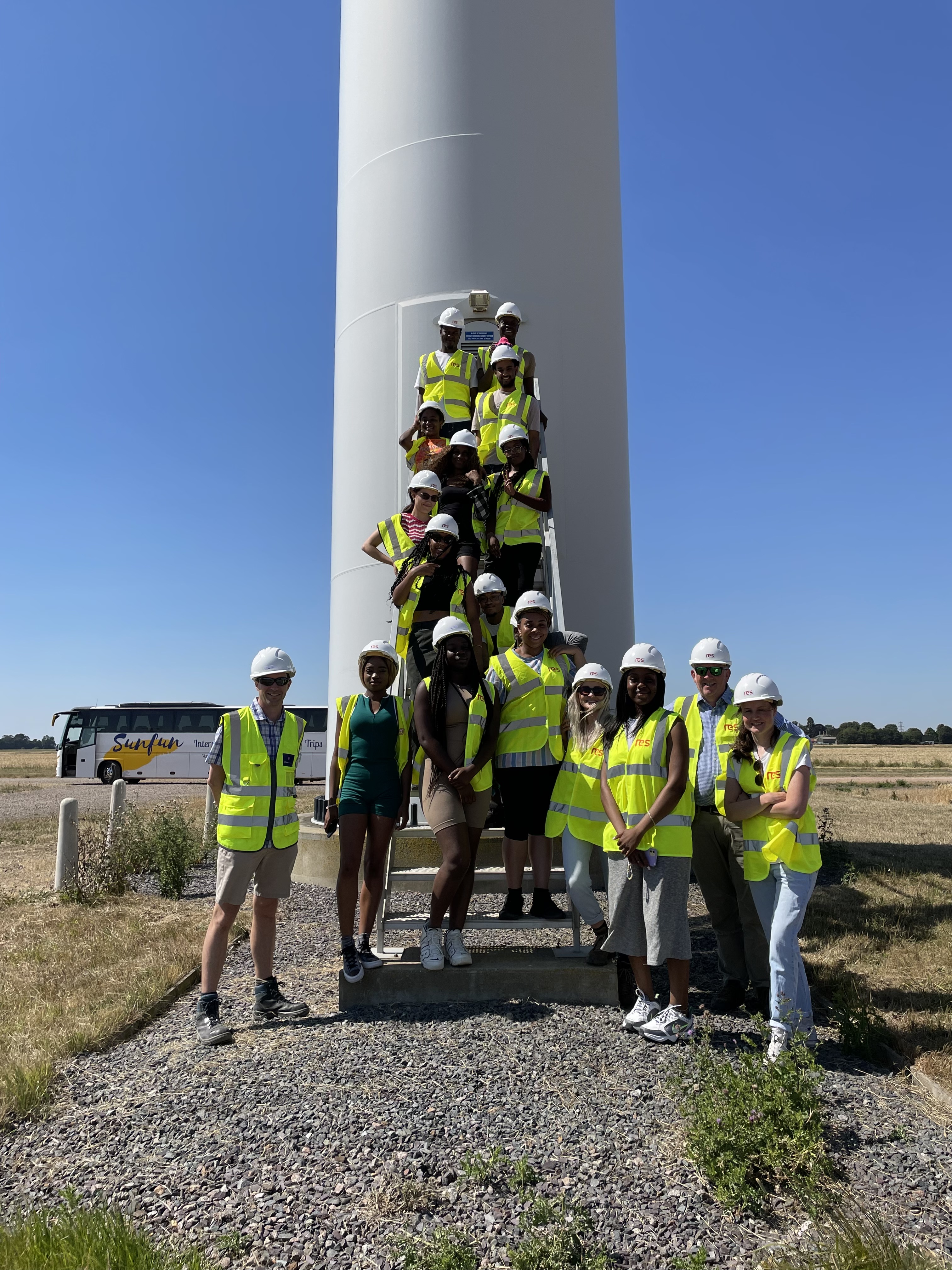 interns at windfarm
