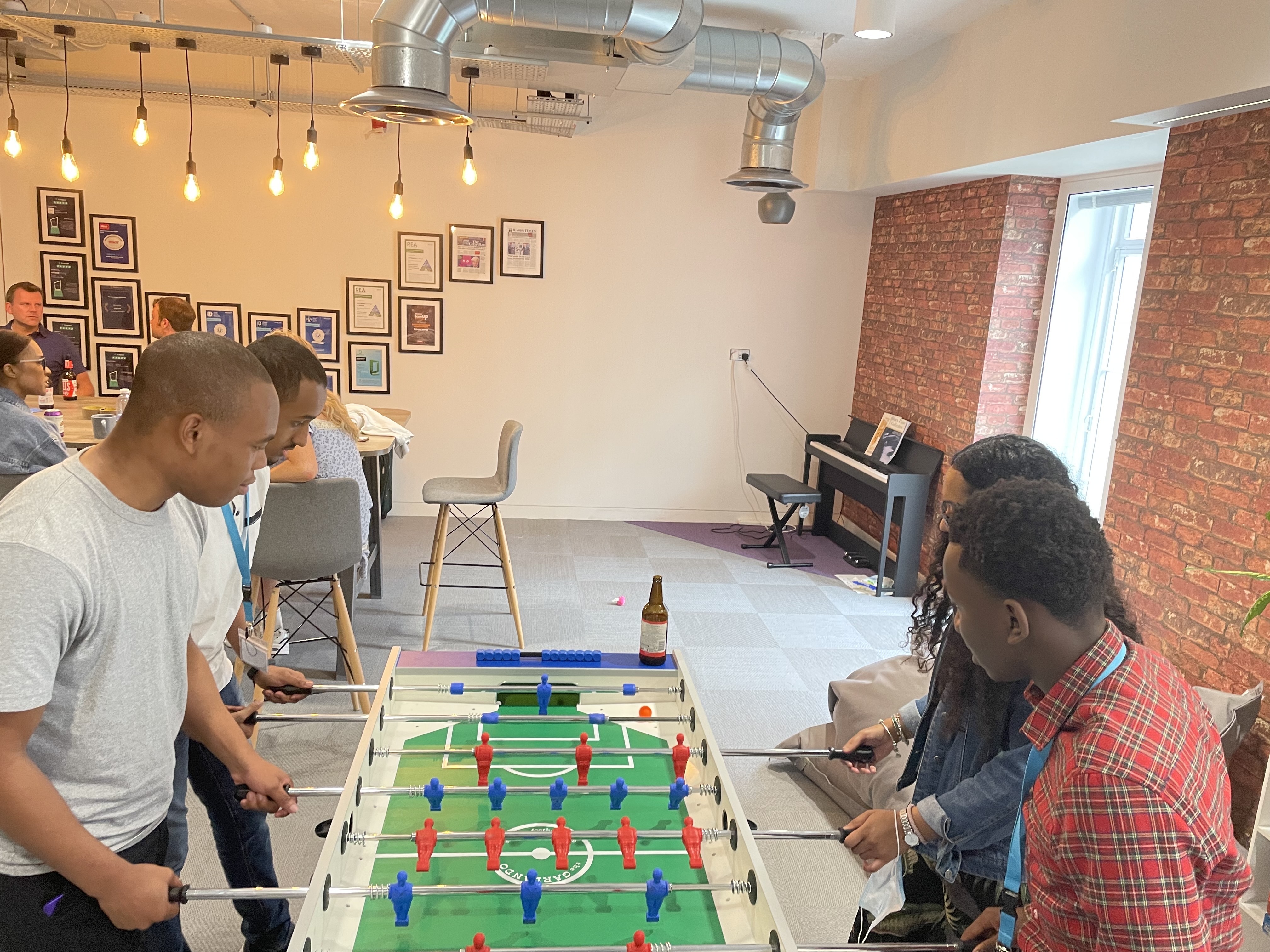 Interns playing game