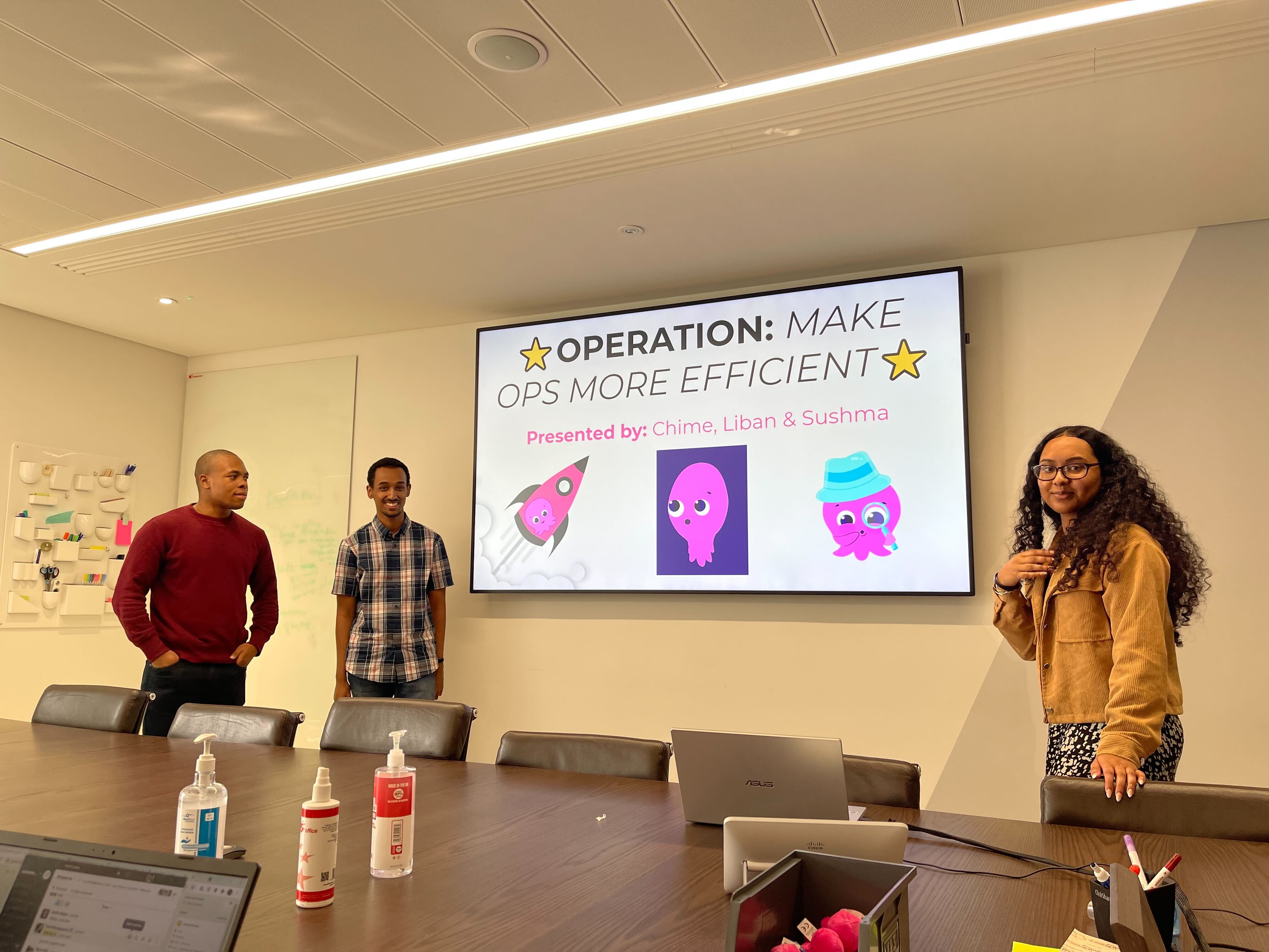 The Team presenting to SM