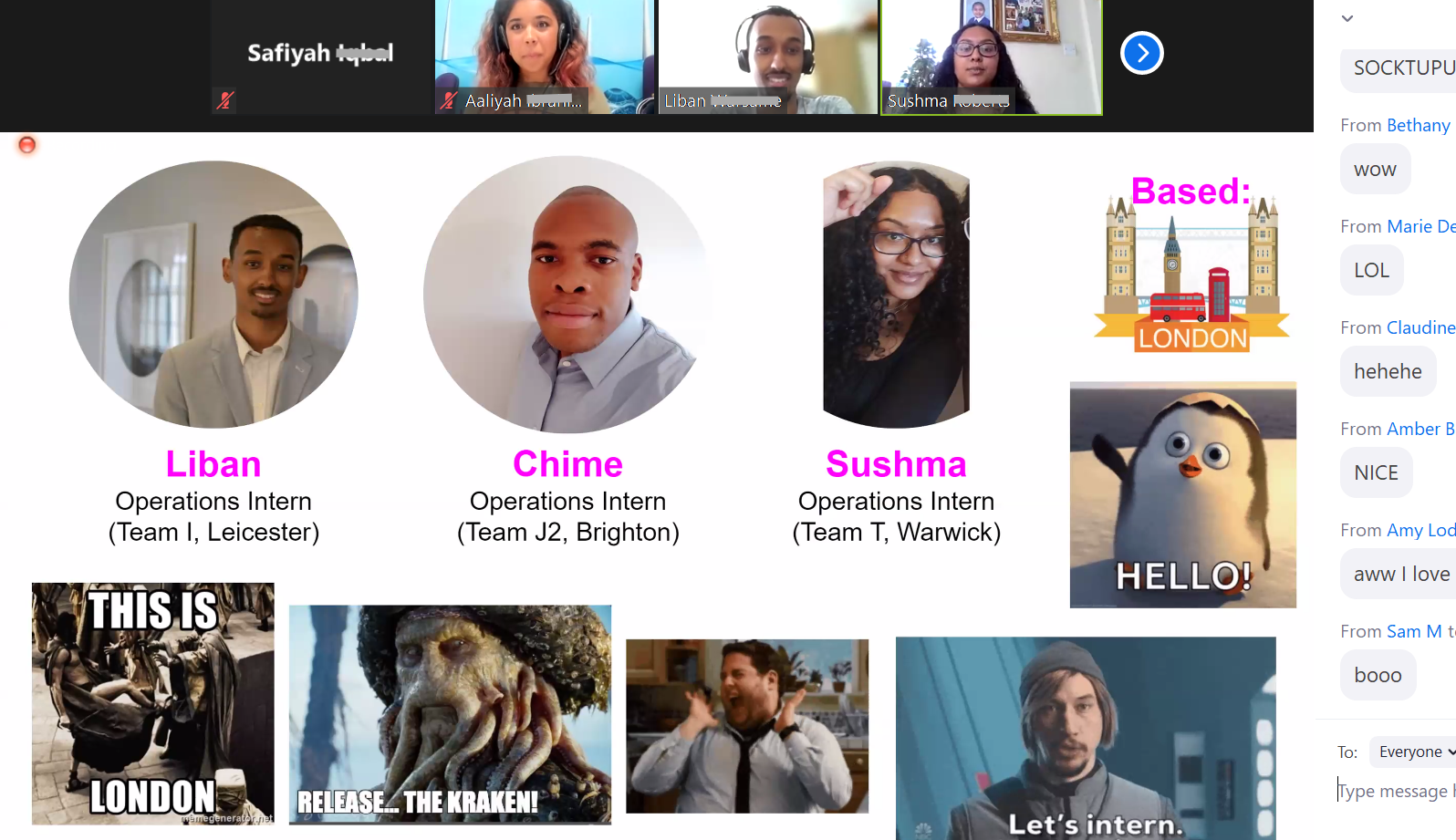 The Zoom presentation