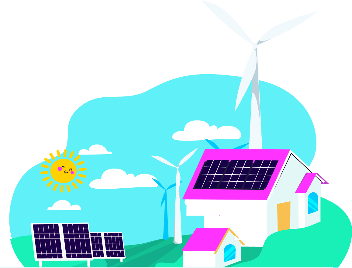 House with renewables in the background