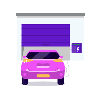 An image of a business EV charging in a driveway