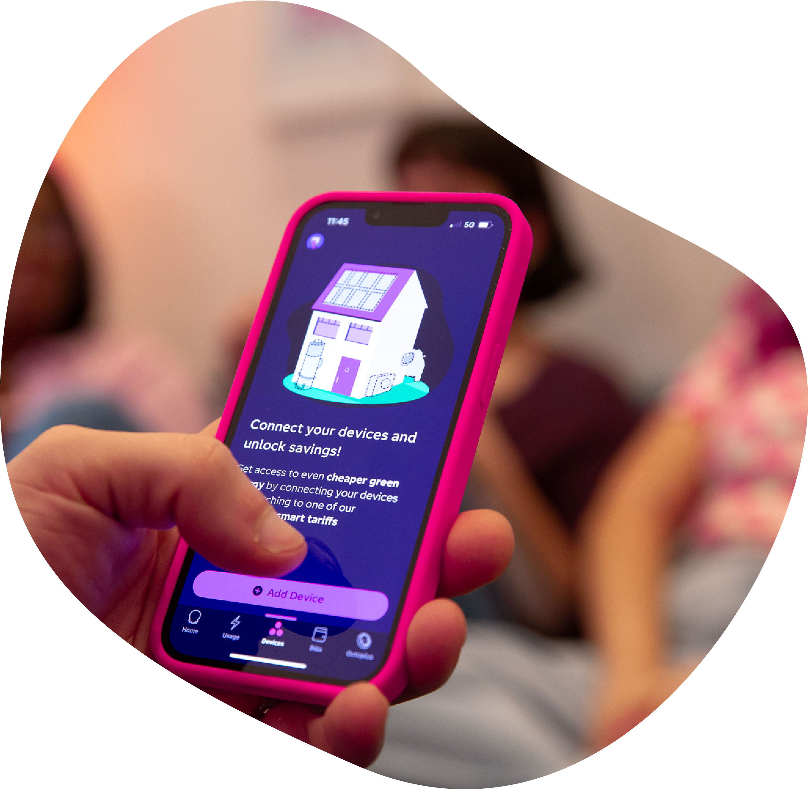 Someone using app close up