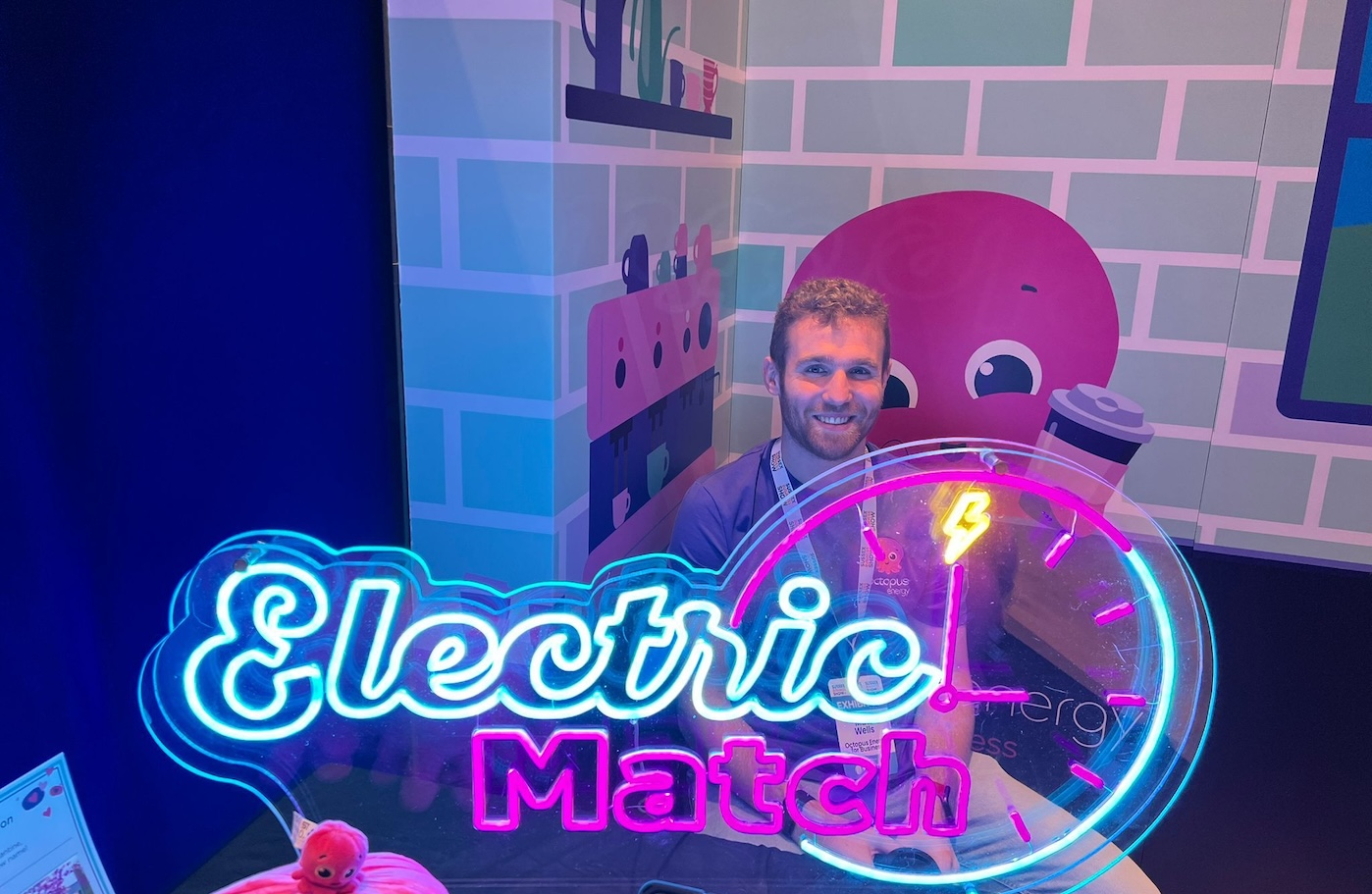 Matt with an Electric Match sign