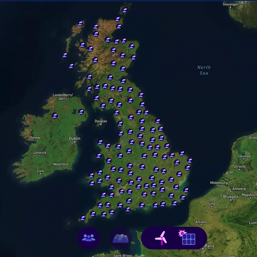 A snapshot of community interest for a Fan Club turbine in their area