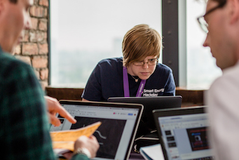 Gilly in deep concentration at our Smart Energy Hack Day in 2018