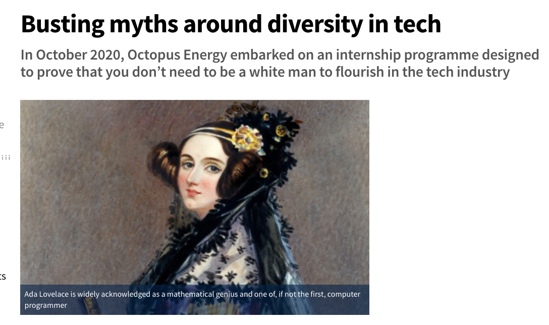 Computing.co.uk headline reading Busting myths around diversity in tech