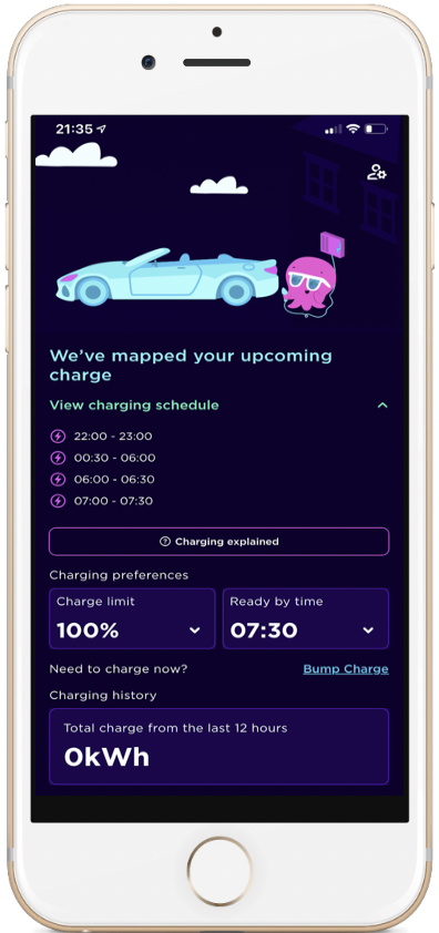 An image of a phone showing the Intelligent Octopus App