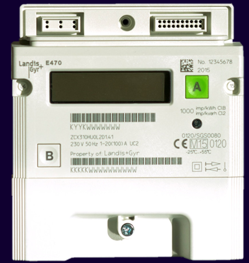 A meter display of Landis SMETS2 meter reader