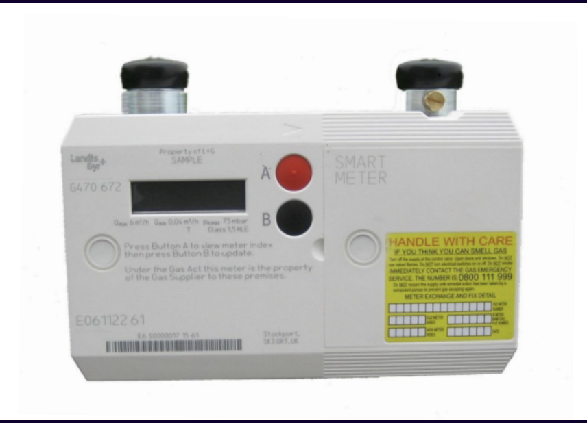 A meter display of Landis and Gyr SMETS2 Gas meter