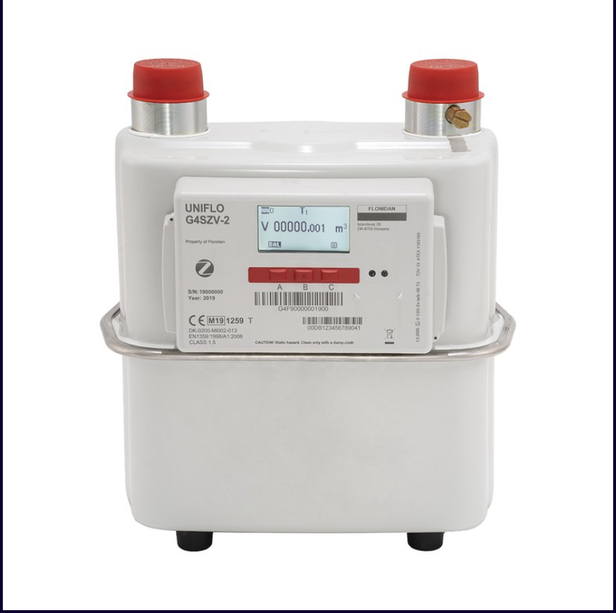 A meter display of Flonidan G4SZV SMETS2 gas meter