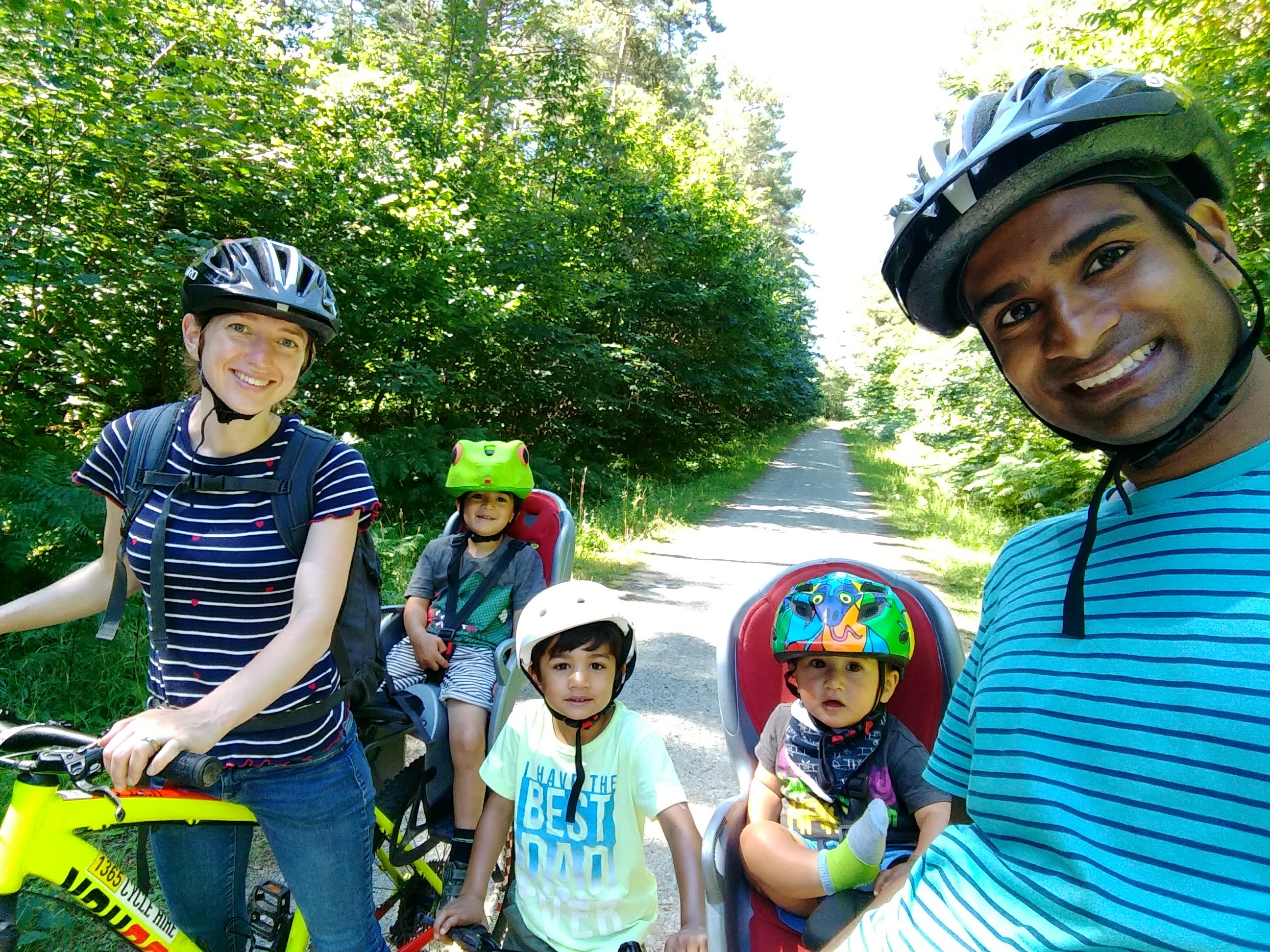 Shan, Hannah and family out for a bike ride