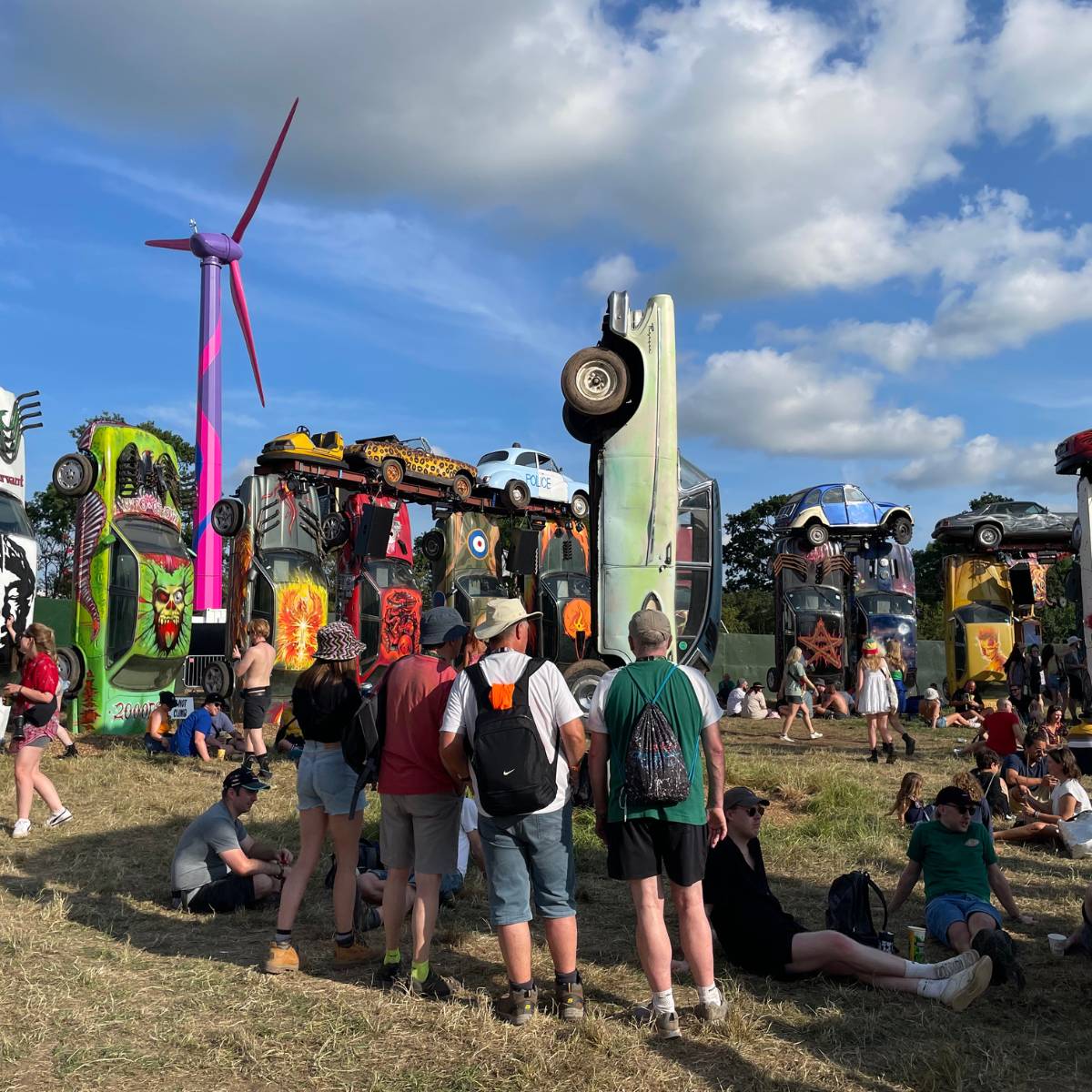 28m wind turbine at Glastonbury