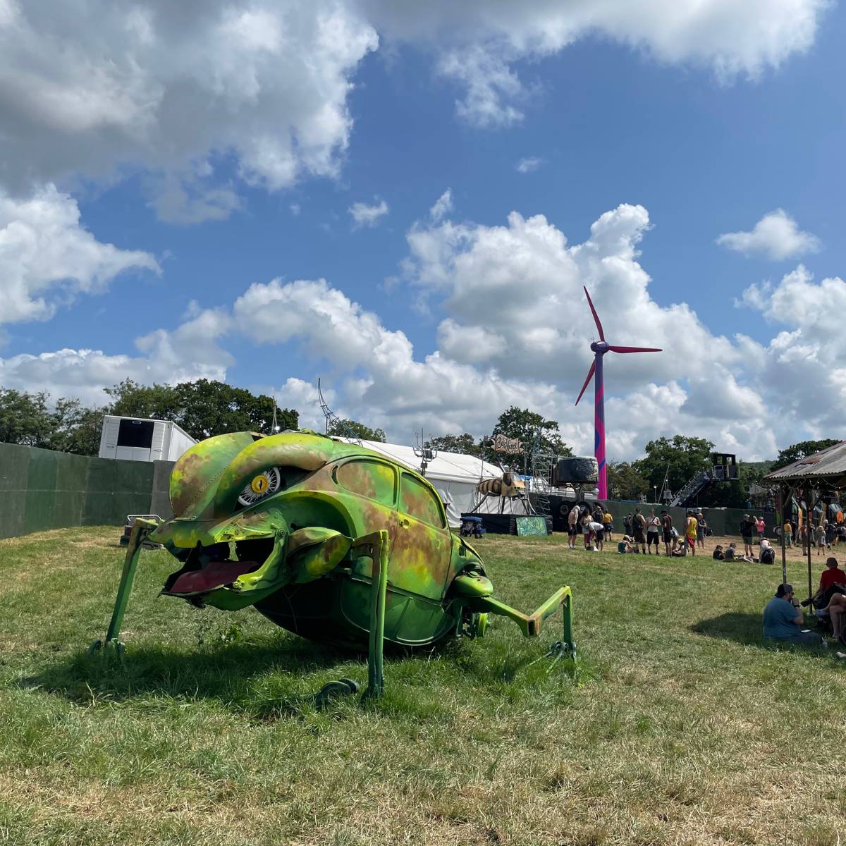 28m wind turbine at Glastonbury