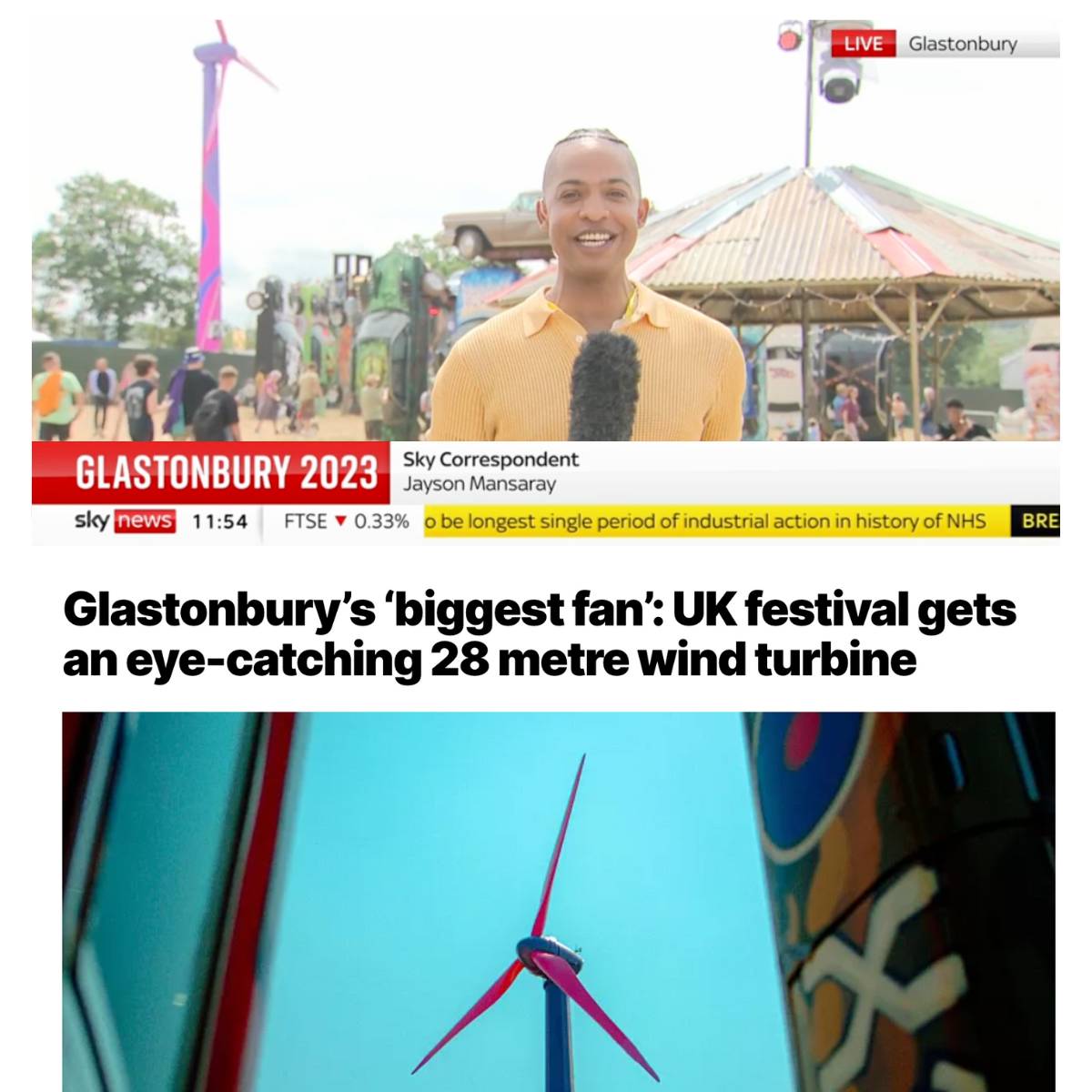 Sky News of Glasto turbine