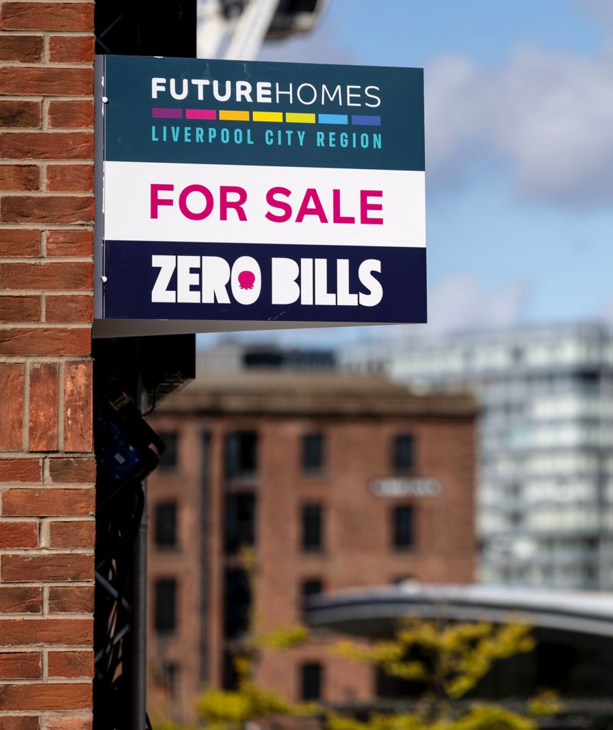 For sale sign for zero bills home